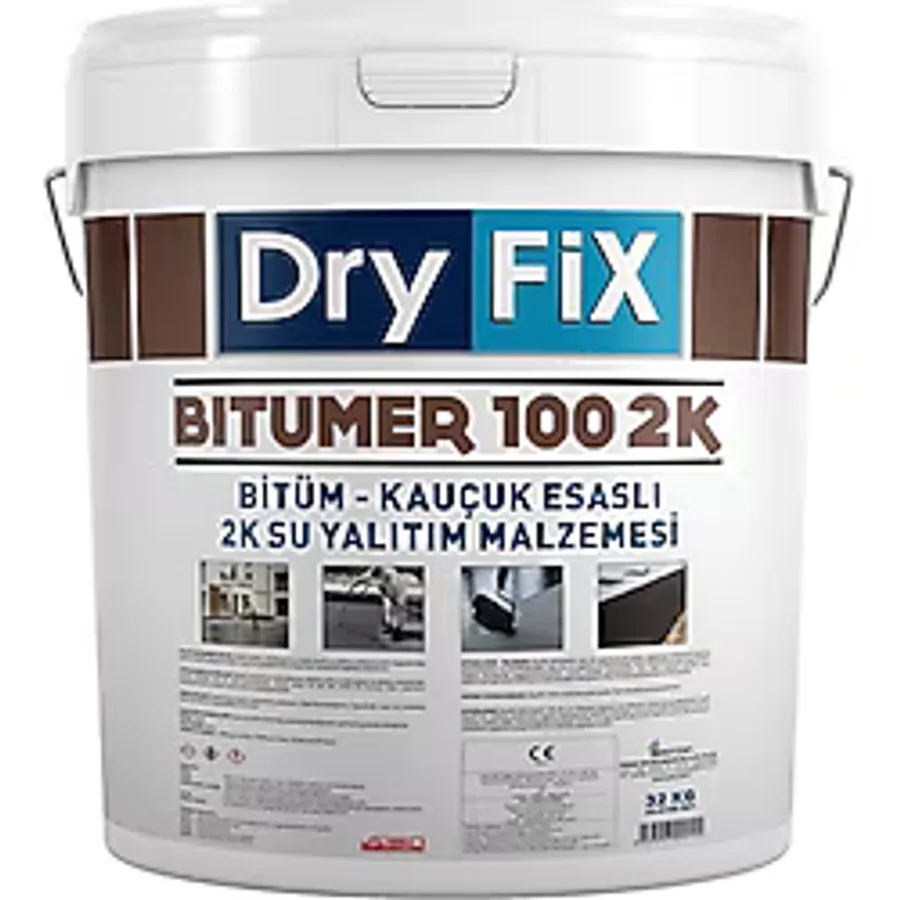 Dryfix Bitümer 100 2k Çift Komponentli Likit Membran 32 kg - Siyah