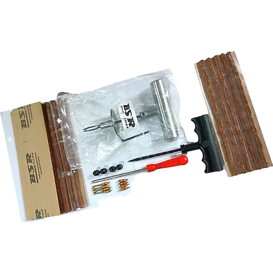 Dubleks Lastik Tamir Seti: 15 Ad 20cm Fitil, Metal Fitil Atma,plastik Kanal Açıcı, İğne Sökücü, İğne, Kapak