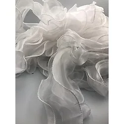 DUCK HOBY Fırfırlı Tül Organze Kurdele 2 Mt (7cm x 2mt), Çiçek Malzemesi, Gelin Buketi, Bohça Misinalı Fırfır