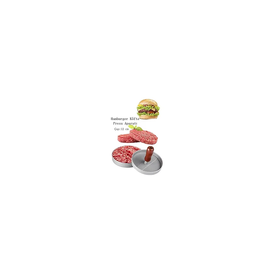 Duffa Hamburger Köfte Presi Pratik Köfte Yapma Aparatı Metal Kıyma Burger Press Şekillendirici Kalıp 12 cm - 001-Renkli