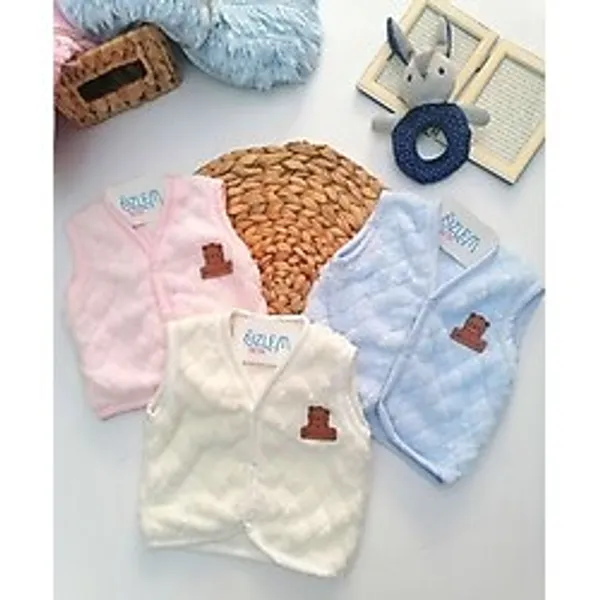 Düğmeli Welsoft Bebek Yeleği Pembe - 12 - 18 Ay