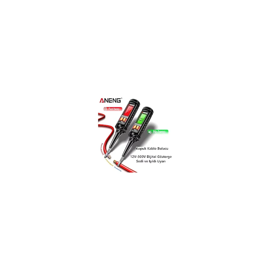 DUHALINE LCD Ekranlı Dijital Kontrol Kalemi ANENG 12V-300V Sesli/Işıklı Uyarı Faz/Nötr-Kablo Kopukluk Bulucu