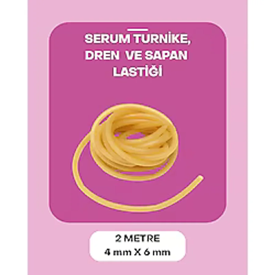 Dünya Magnet Ay Magnet 2 Metre Serum Lastiği, 4-6mm Turnike Dren Lastiği, Sapan Lastiği