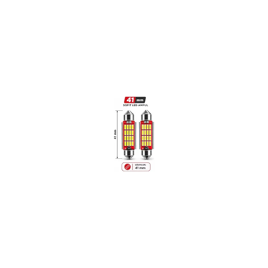 DuoLight 41mm C5W Sofit Led Ampul - Beyaz Plaka ve Tavan Lambası - Canbus Arıza Lambası Yakmaz (2 Adet)