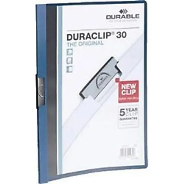 Durable Sıkıştırmalı Dosya Duraclip Ortadan Klipsli 30 Sayfa A4 Lacivert ( 25 Li Paket)