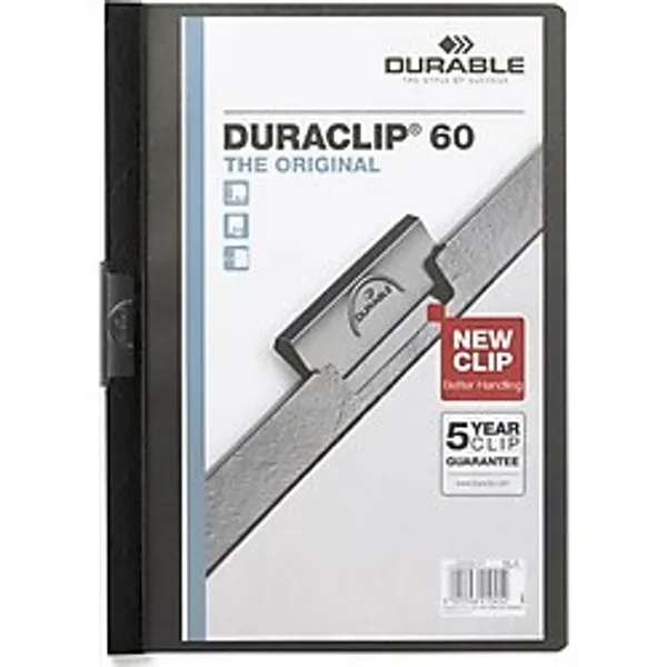 Durable Sıkıştırmalı Dosya Duraclip Ortadan Klipsli 60 Syf A4 Siyah 2209