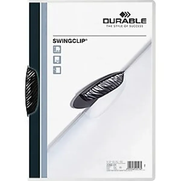 Durable Sıkıştırmalı Dosya Swingclip Ortadan Klipsli 30 Syf A4 Siyah 2260