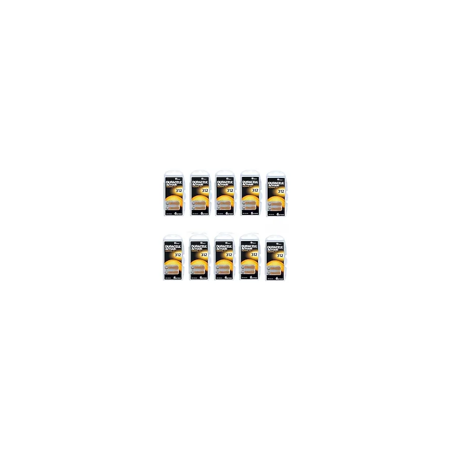 Duracell Activair 312 Numara 6'lı 10 Paket İşitme Cihazı Pili