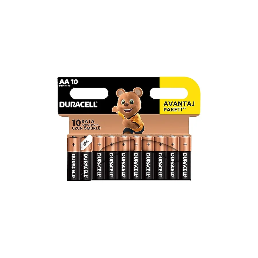 Duracell LR6/MN1500 10'lu Alkalin AA Kalem Pil