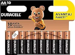 Duracell LR6/MN1500 10'lu Alkalin AA Kalem Pil