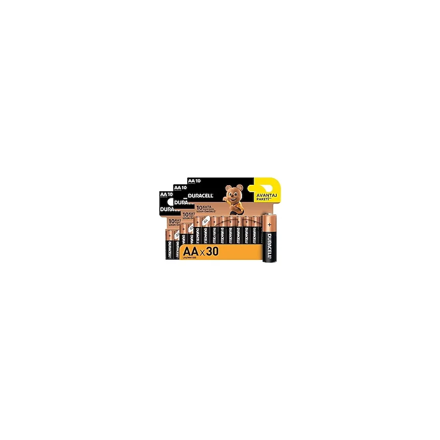 Duracell LR6/MN1500 30'lu Alkalin AA Kalem Pil