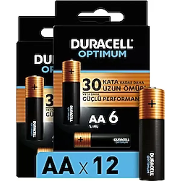Duracell Optimum 12'li Alkalin AA Kalem Pil