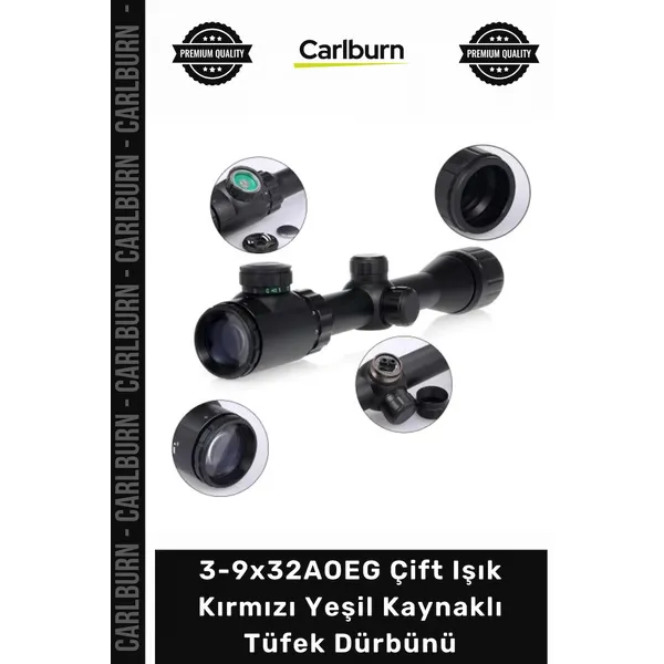 #Dürbün Profesyonel Zoom Avcı 39x32AOEG Çift Işık Kırmızı Yeşil Kaynaklı Tüfek Dürbünü