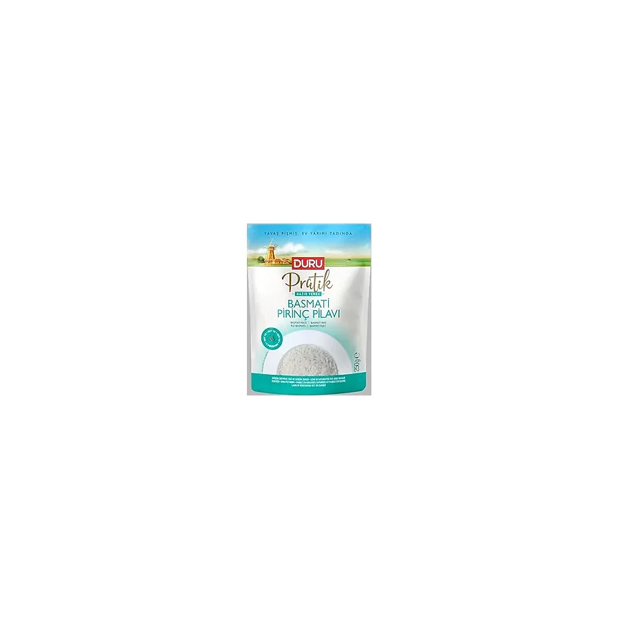 Duru Pratik Basmati Pirinç Pilavı 250g - Hazır Yemek - Zeytinyağlı ve Tereyağlı - Katkısız ve Koruyucusuz