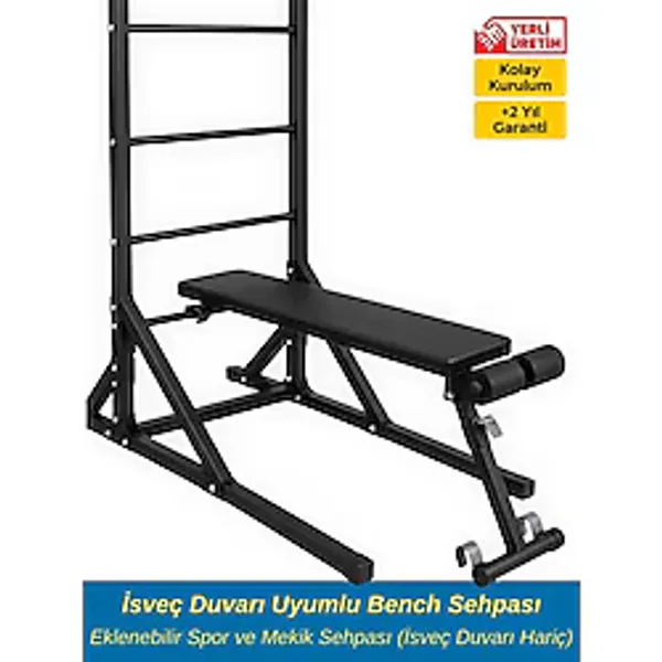 DURUH SPOR Isveç Duvarı Uyumlu Bench Sehpası - Siyah