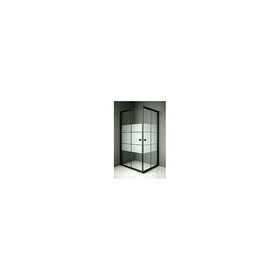 Durul Duşakabin 70X70 Kare Siyah Kumlama Box Desen Cam