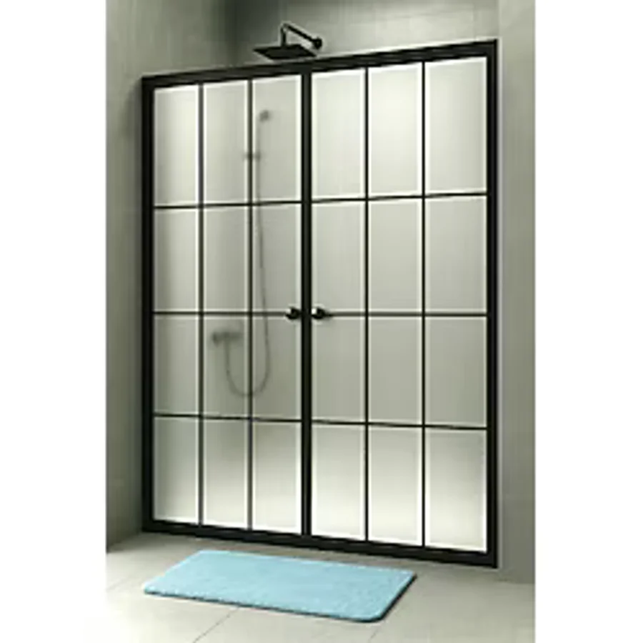 Durul Duşakabin Ön Cephe Siyah Çizgi Komple Buzlu - 103 cm