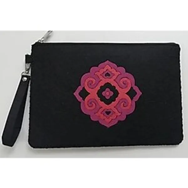 Durush Collection Kilim Desenli Keçe Portföy-Clutch Çanta
