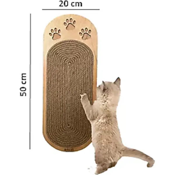 Duvara Monte Edilebilir Ahşap Kedi Tırmalama Tahtası