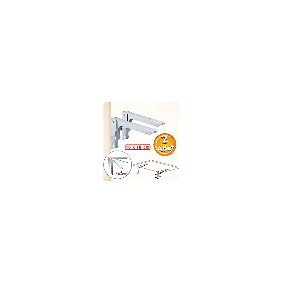 Duvara Monteli Balkon Masası Sehpası Montajı Metal Katlanır Raf Altı Ayağı 18 X 10 Cm (2 Adet)