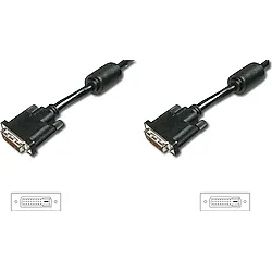 DVI Bağlantı Kablosu, DVI-D (24+1) Erkek == DVI-D (24+1) Erkek, 2x ferrit, 10 metre, UL, siy