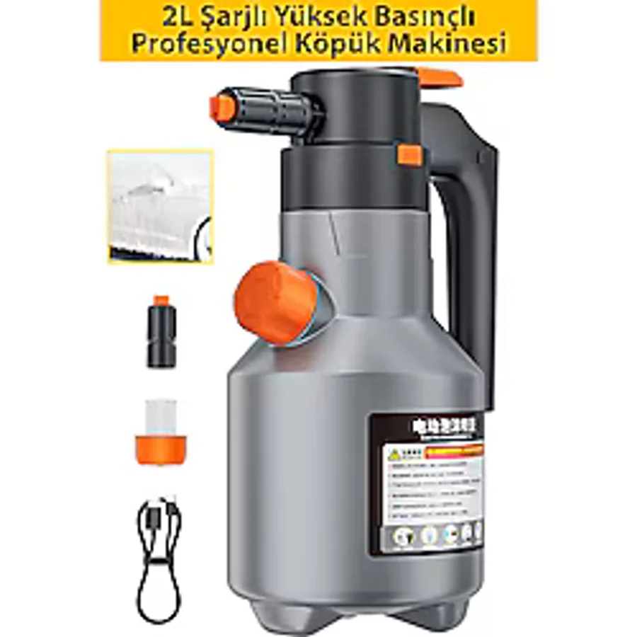 Dybox 2L Yüksek Basınçlı Profesyonel Şarjlı Köpük Makinası Oto Yıkama Pompası Köpük Püskürtücü