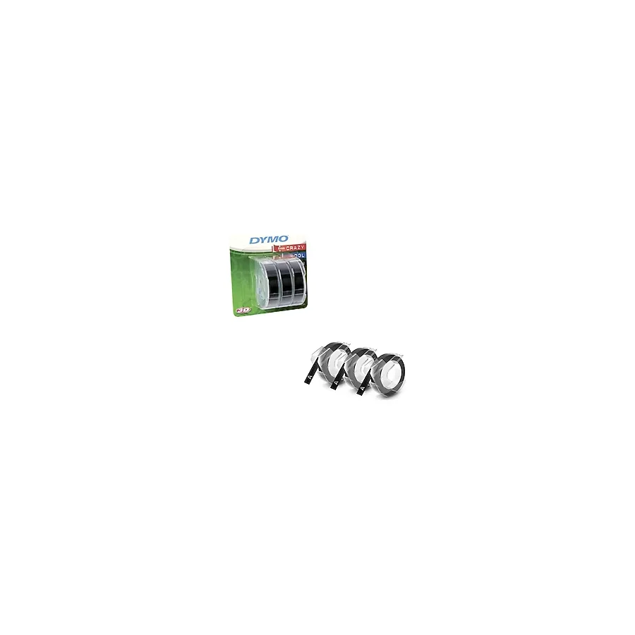 Dymo Junior / Omega 3'lü Siyah Yedek Şerit Etiket Makinesi İçin 9 mm x 3 mt