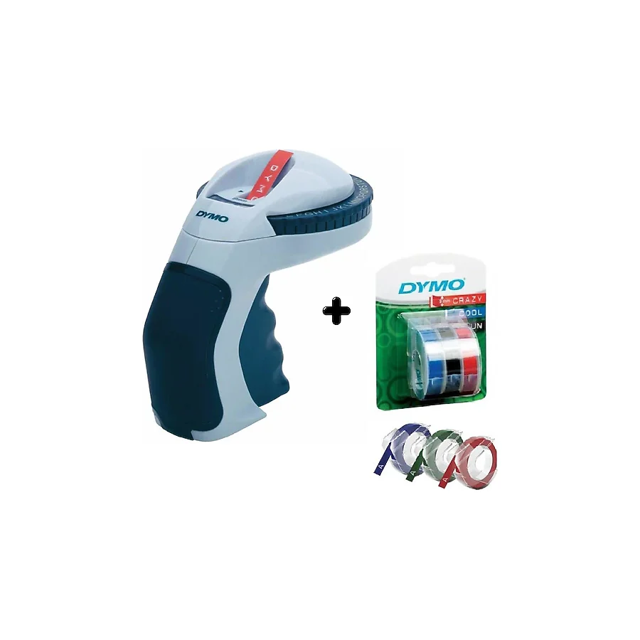 DYMO Omega Etiket Makinesi + 3'lü Blisterli 9 mm x 3 m Yedek Şerit