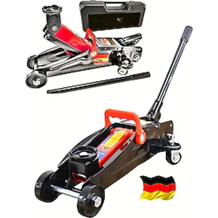 DYNAMİC MAX ALMAN 2.5 Ton Arabalı Tekerlekli Hidrolik Timsah Kriko ÇANTALI MAX 380 MM KALDIRMA 3 YIL GARANTİ