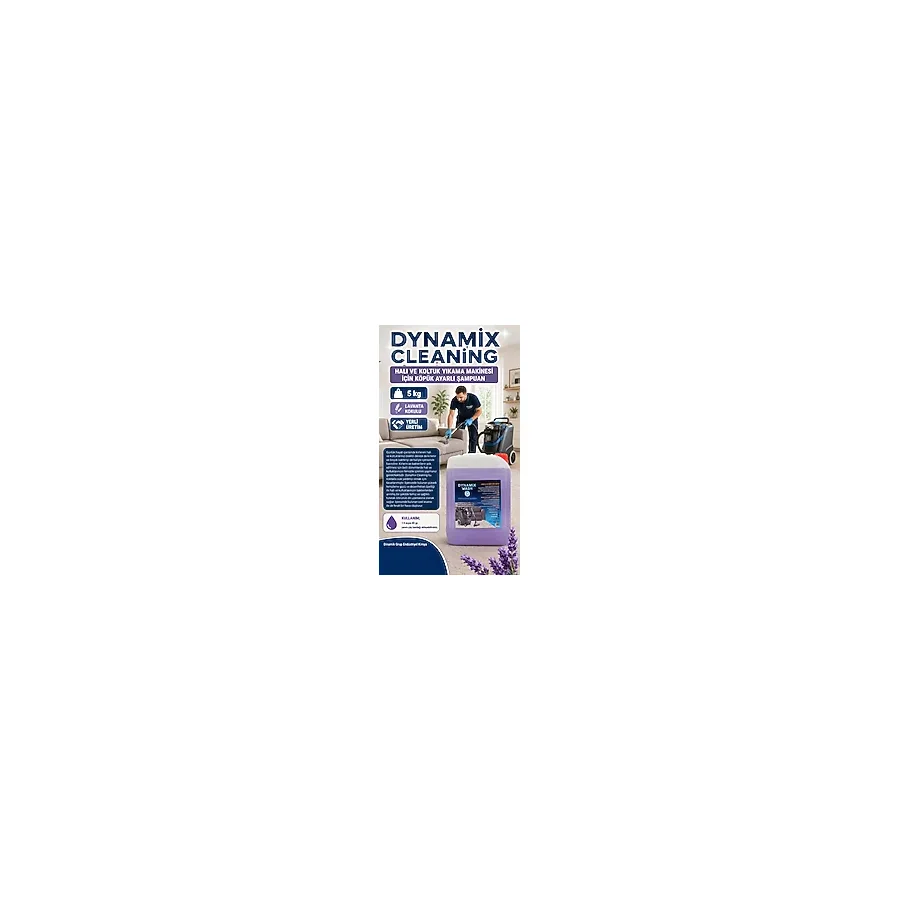 Dynamix Wash Halı Yıkama Makinesi Şampuanı 5 kg Köpük Ayarlı Halı Şampuanı, Lavanta Bahçesi