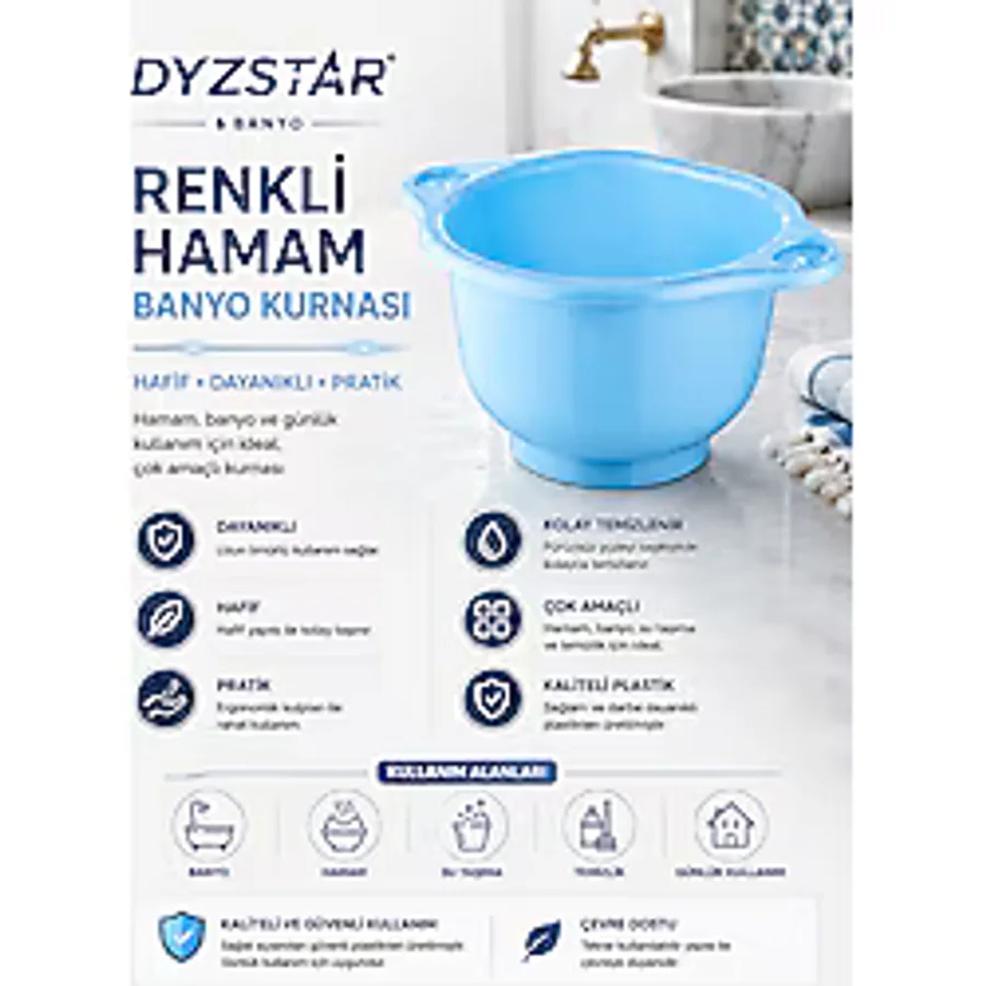 DYZSTAR Plastik Hamam Kurnası Çok Amaçlı Banyo Tası
