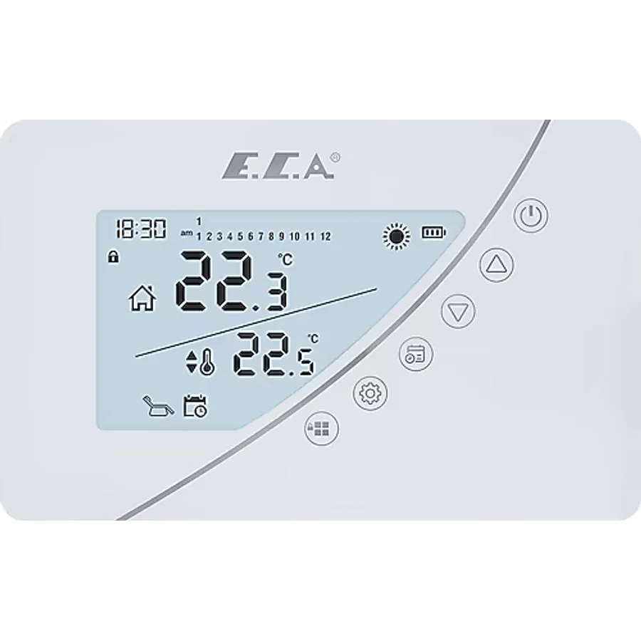 E.C.A. Poly Touch 400W Programlanabilir Kablosuz Oda Termostatı Beyaz