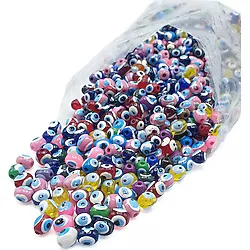 E Elmas 50 Adet Delikli Nazar Boncuğu - 10 Mm -50 boncuk
