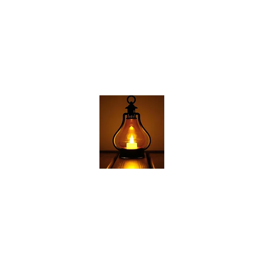 E-Kozmetik Led Mum Vintage Retro Gaz Lambası Tipi Pilli Dumansız Alevli Dekoratif Yapay Mum Işıldak El Lambası