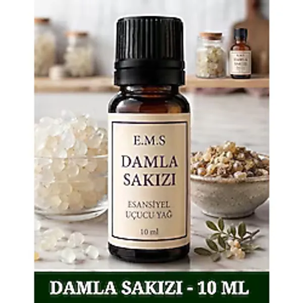 E.M.S Damla Sakızı Esansiyel Uçucu Yağ Buhurdanlık Yağı Difüzör Esansı Oda Kokusu Esansı Mum Esansı 10 Ml.
