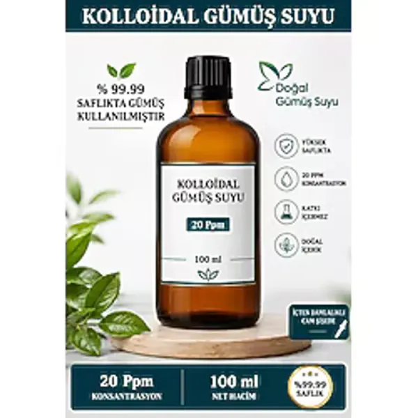 E.M.S Kolloidal Gümüş Suyu 20 PPM / 100 ML İÇİLEBİLİR GÜMÜŞ SUYU.