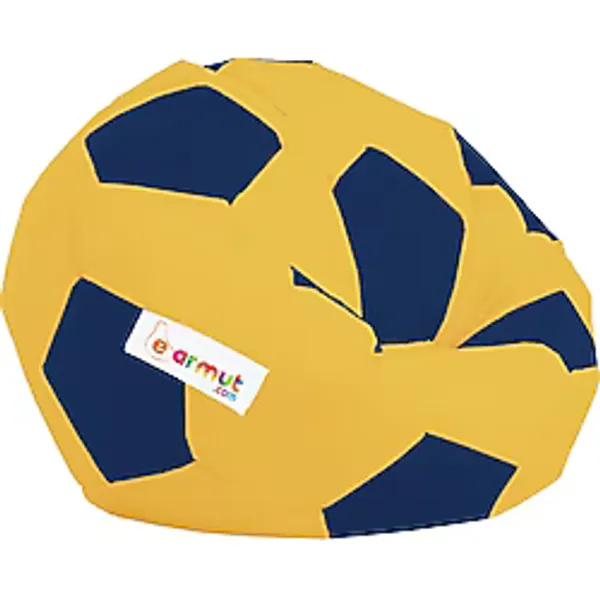 Earmut Taraftar Futbol Topu Büyük Puf Su Geçirmez - Sarı - Lacivert