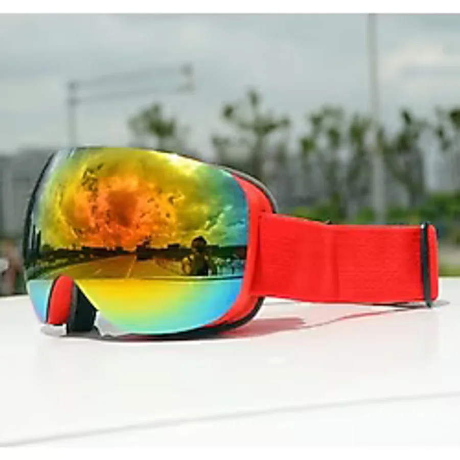 Easy Idea UV400 Korumalı Anti-Sis Çift Katman Orange Lens Snowboard Kayak Gözlüğü - Standart - Siyah