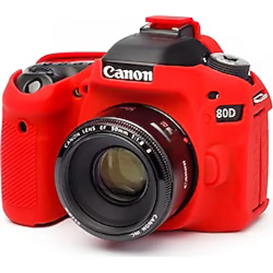 EasyCover Silikon Kılıf (Canon EOS 80D Kırmızı)