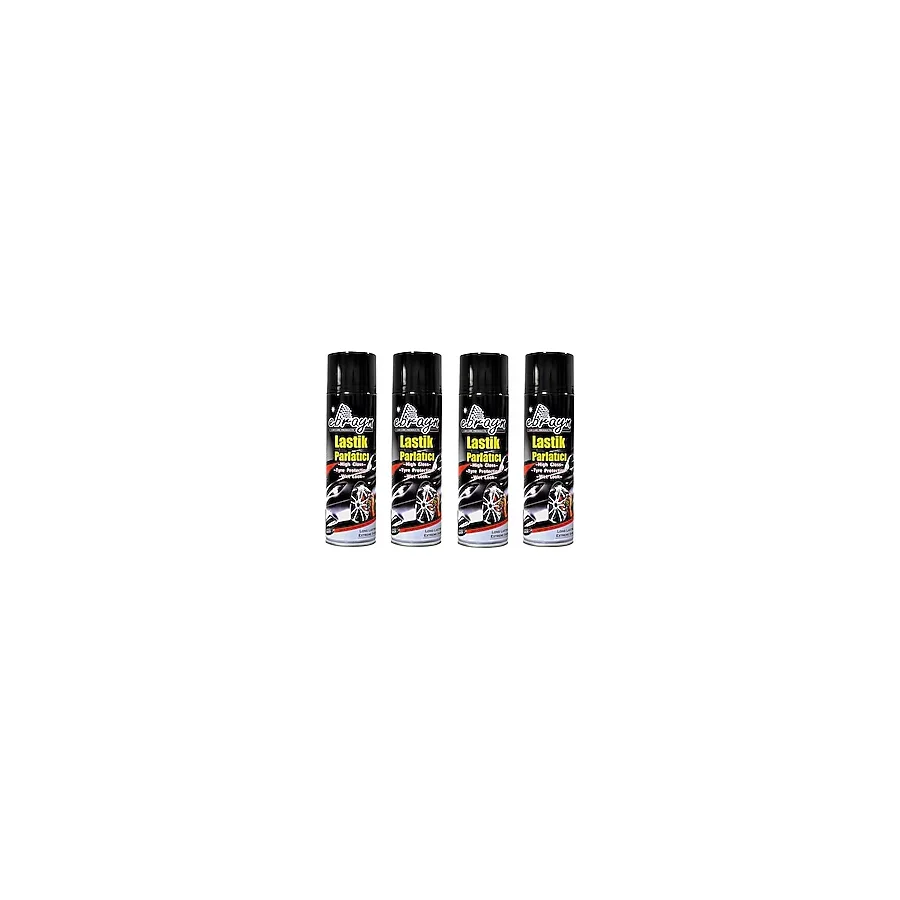Ebrayn Premium Lastik Parlatıcı Aerosol Sprey 4 Adet 500 ml Yüksek Parlaklık ve Koruma