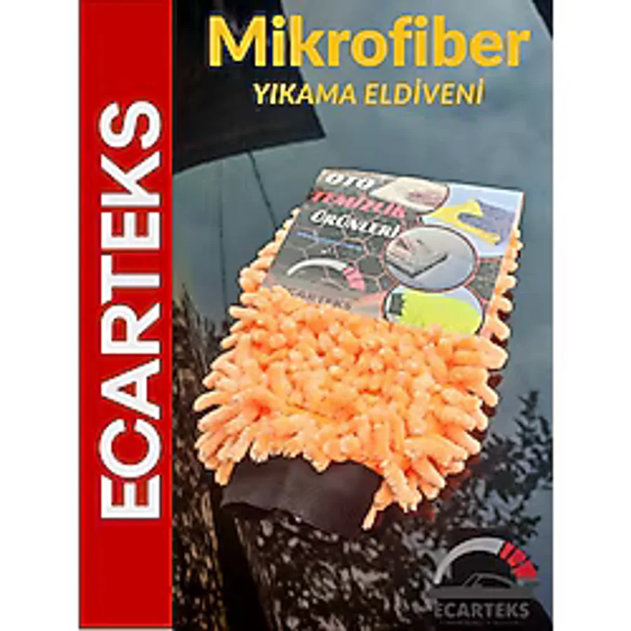 ECARTEKS Premium Quality Car Accessories Ecarteks Mikrofiber Araba Yıkama Eldiveni Tüy Bırakmayan 1 Adet Universal Araç Modeli
