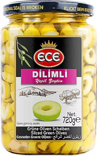 Ece Dilimli Yeşil Zeytin 720 gr