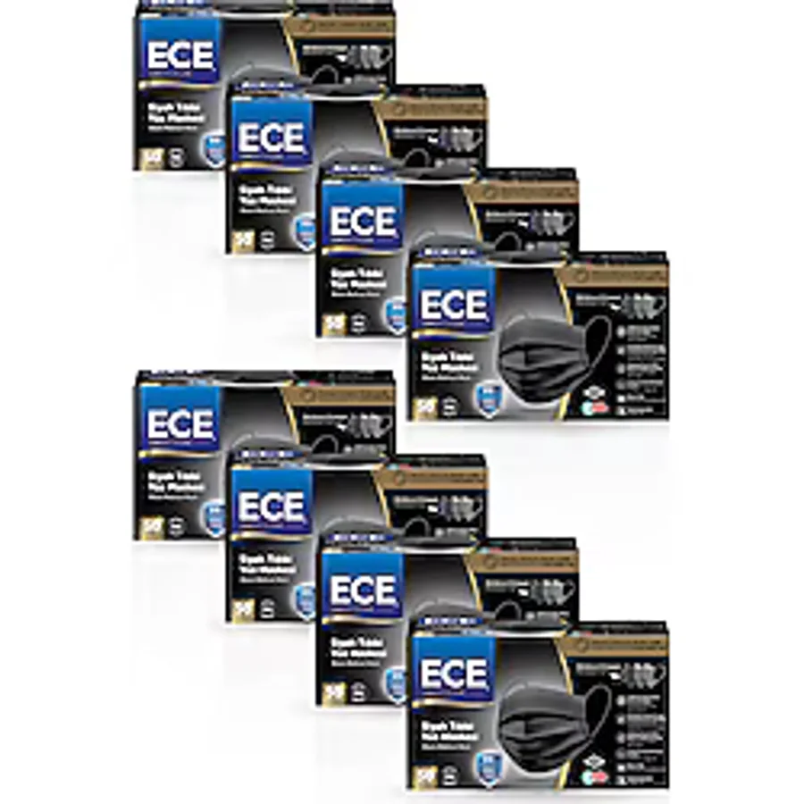 Ece Full Ultrasonik Meltblownlu 50'li 8 Paket Siyah Tıbbi Maske