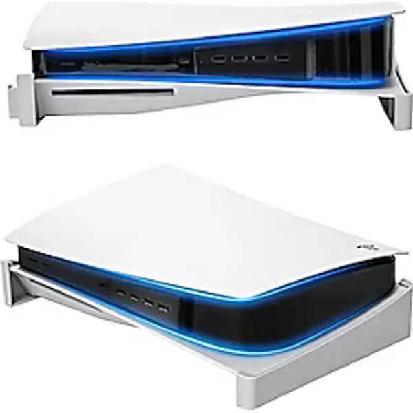 ECHZOVE PS5 Yatay Stand, PS5 için USB HUB, PlayStation 5 Aksesuarları Taban Standı ve PlayStation 5 Disk veya Digital Edition için Hub Adaptörü