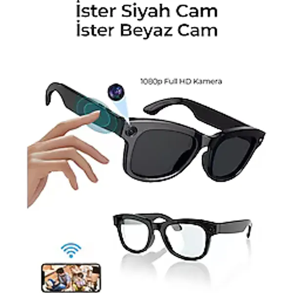 Eco Lounge Pro Max Akıllı Gözlük Kameralı Yapay zeka,Müzik dinleme,telefon ile konuşma bluetooth