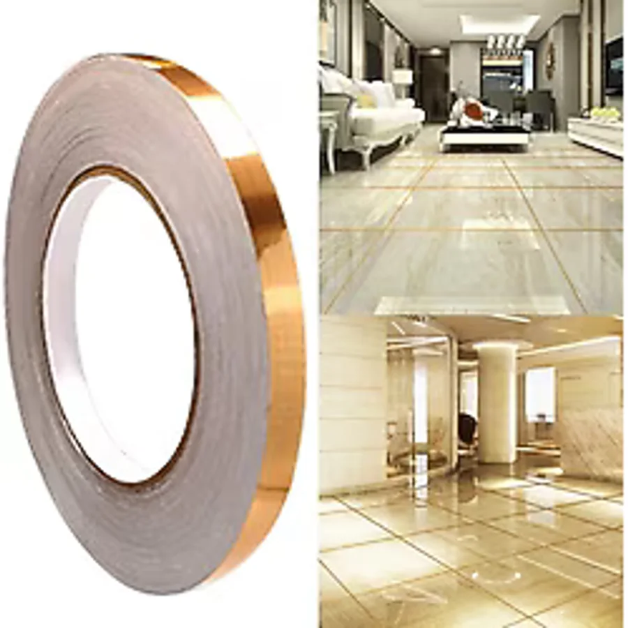 Ecoform Fayans Arası Şerit Bant Kendinden Yapışkanlı Derz Bandı 50 M 0.5 cm Gold Renk - Sarı