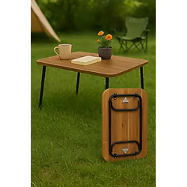 Ecowood Katlanabilir Kamp Masası Piknik Masası 50X80 - Çam