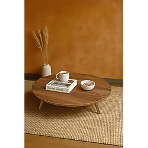 Ecowood Katlanabilir Yuvarlak Yer Sofrası 70 cm - Çam