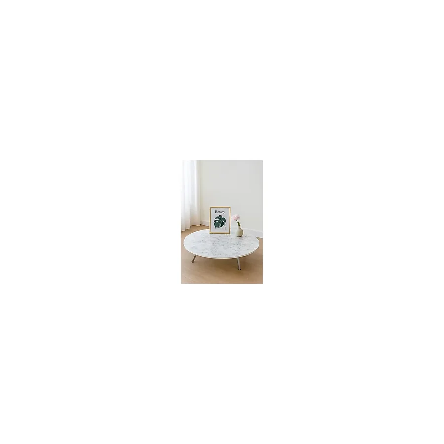 Ecowood Katlanabilir Yuvarlak Yer Sofrası - Beyaz - 80 cm