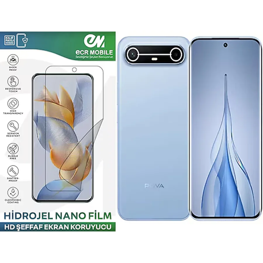 Ecr Mobile Tecno Pova Slim 5G ile Uyumlu Hidrojel Nano Film HD Şeffaf Ekran Koruyucu(Tempered Cam Değildir!)